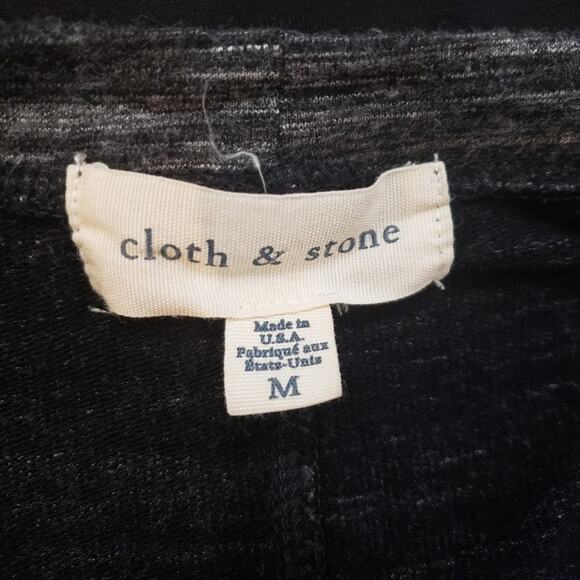 Cloth & Stone Shirt Dress Women M Melange Short Sleeve Soft Grey Heather Knit - Picture 6 of 8